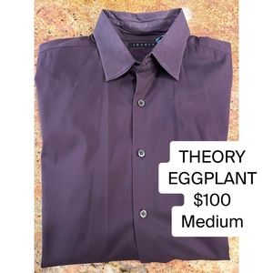 Theory button up eggplant color